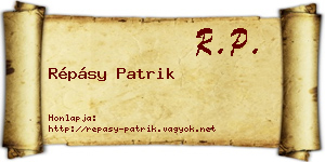 Répásy Patrik névjegykártya