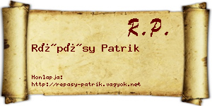 Répásy Patrik névjegykártya